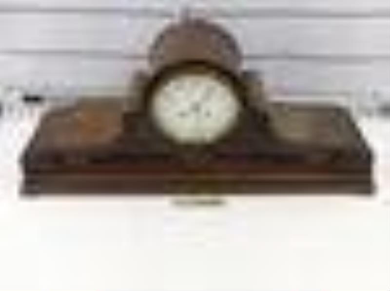 Mahogany Humpback Mantle Clock