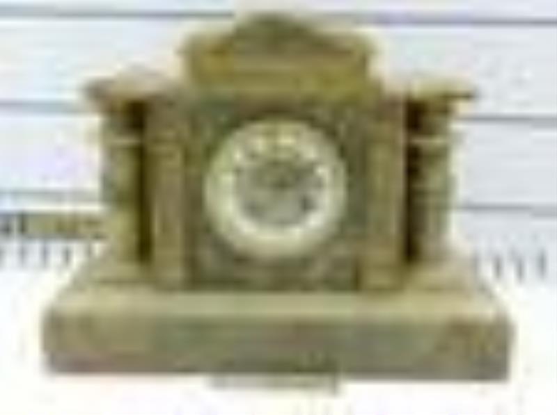 Egyptian Revival Marble Mantle Clock