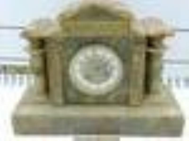 Egyptian Revival Marble Mantle Clock