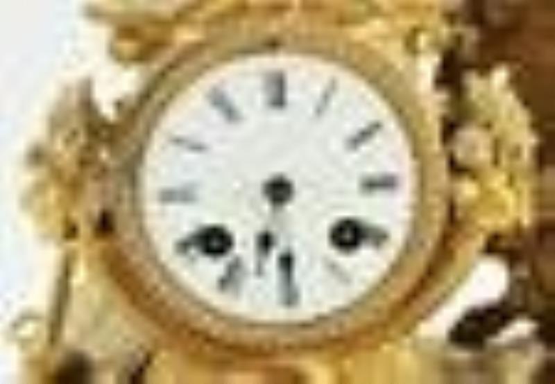 Gilt-Metal & Onyx Figural Clock, 19th C.