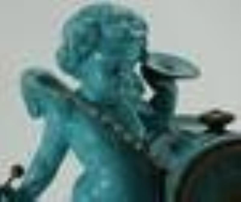 Japy Freres Ceramic Putto Clock, 19th C.