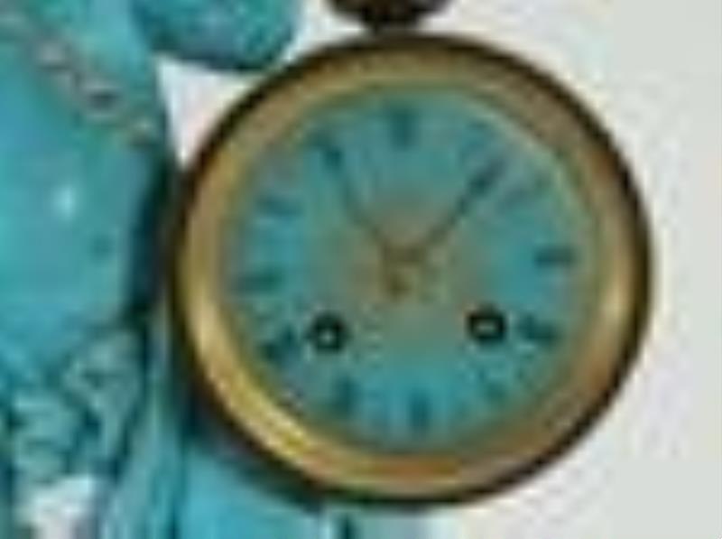 Japy Freres Ceramic Putto Clock, 19th C.