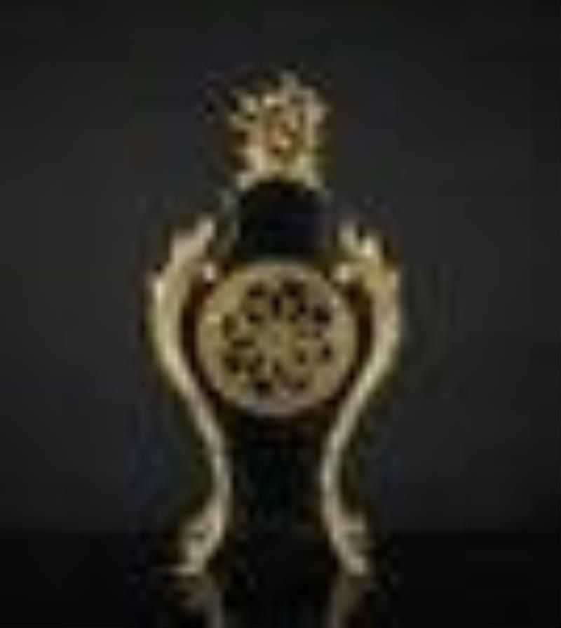 Antique French Boulle Shell Like Clock