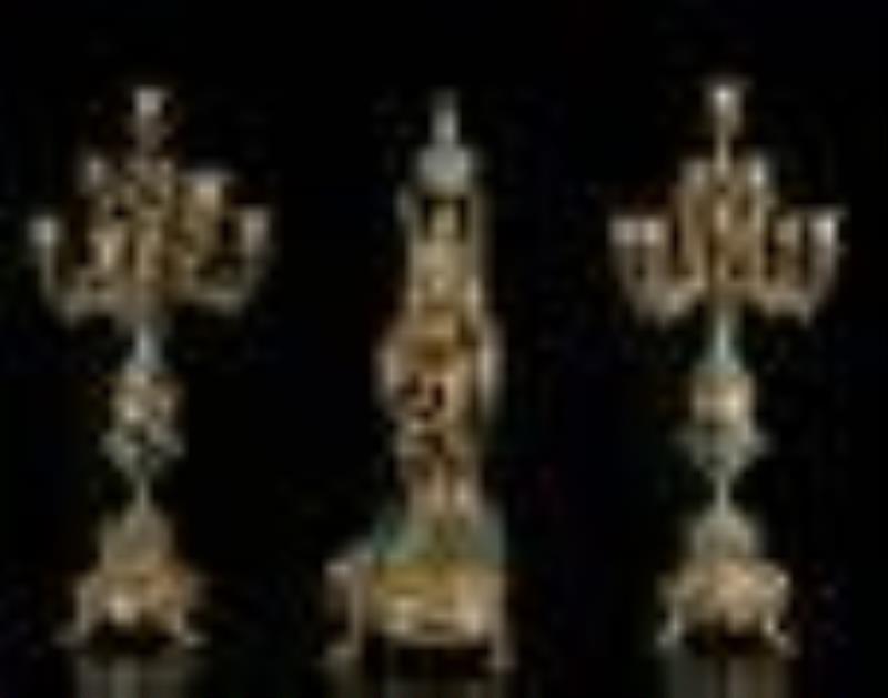 French Louis XVI Style Gilt & Marble Clock