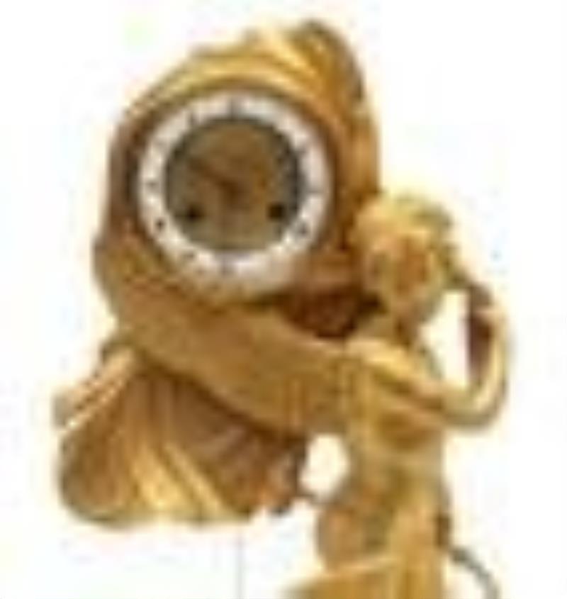 Fine Empire Gilt Bronze Figural Mantel Clock