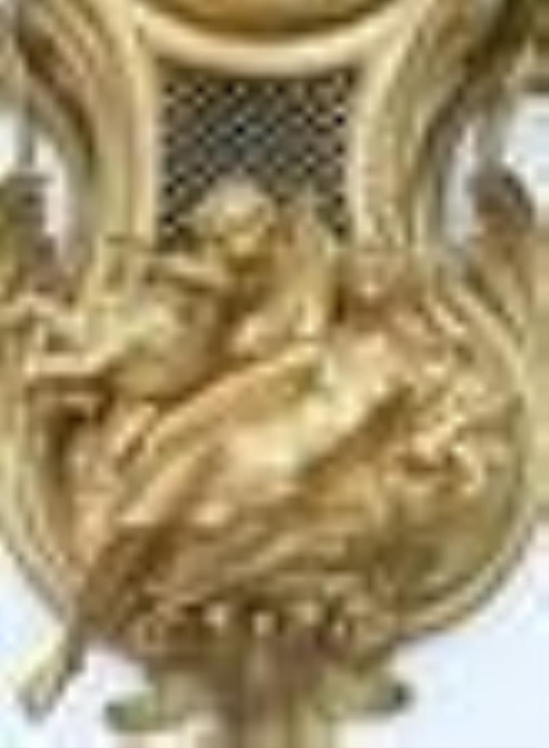 French Louis Xv Gilt Bronze Clock After Caffieri