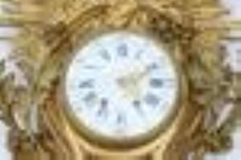 French Louis Xv Gilt Bronze Clock After Caffieri
