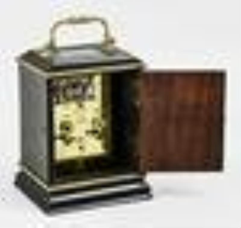 Antique French lacquer travel alarm clock