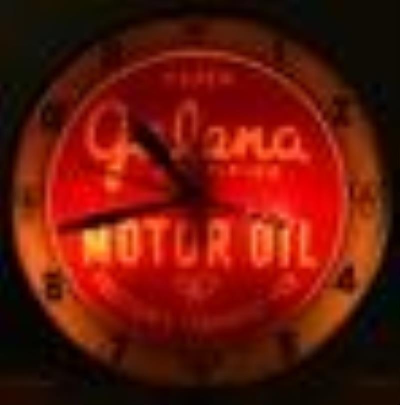 Galena Motor Oil Double Bubble Clock