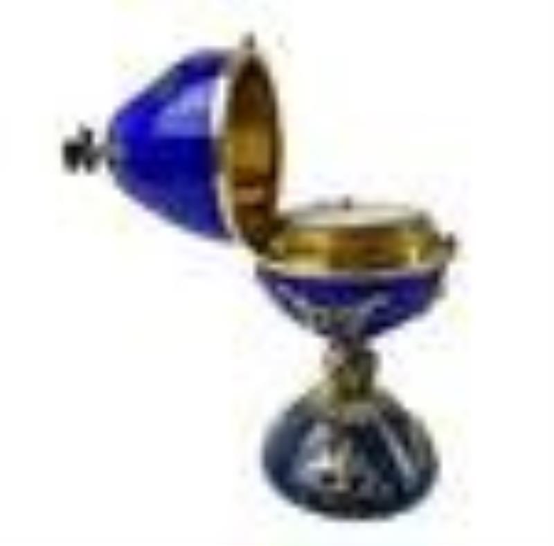 After Faberge Russian Diamond Gemstone Egg Clock