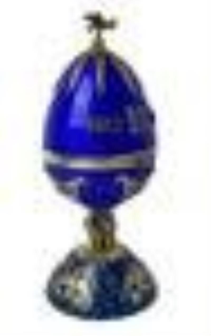 After Faberge Russian Diamond Gemstone Egg Clock