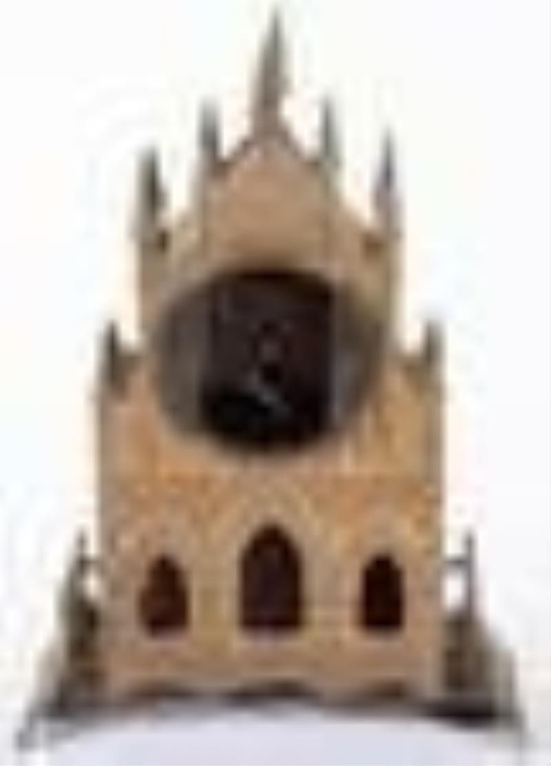 A French Brass \\\”Cathedral\\\” Clock