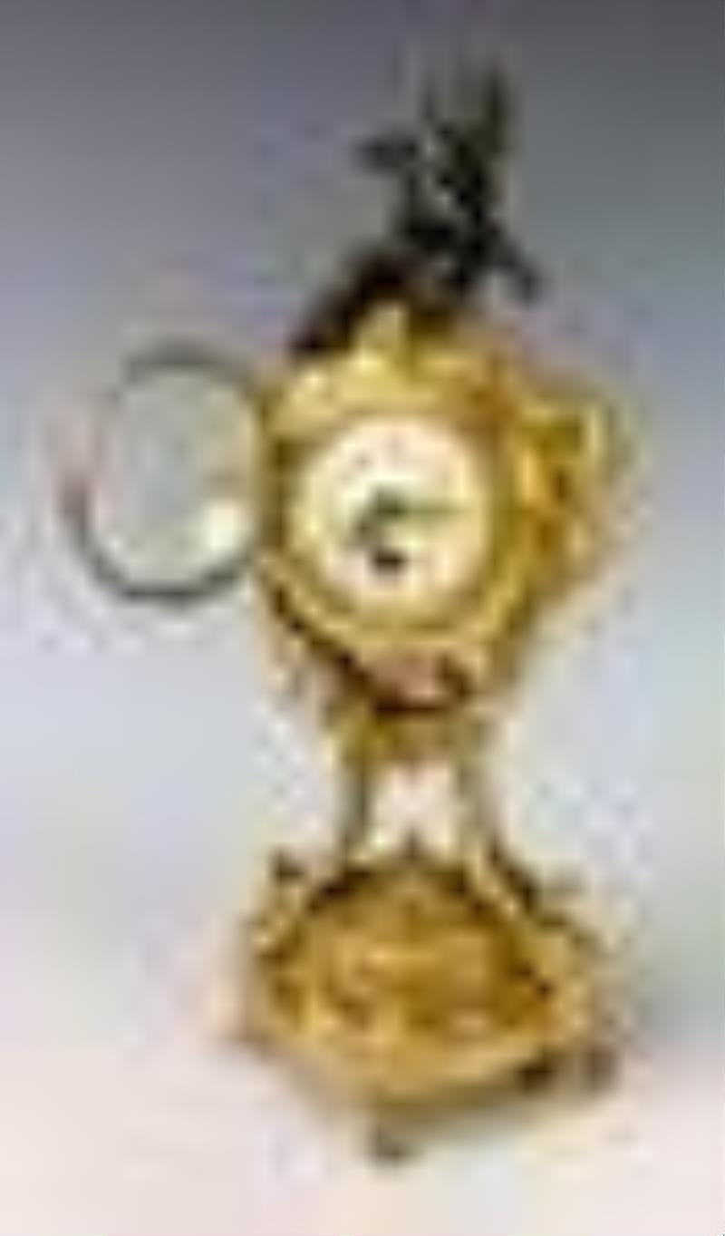 Louis XV Bronze Cherub with Satyr Heads Clock