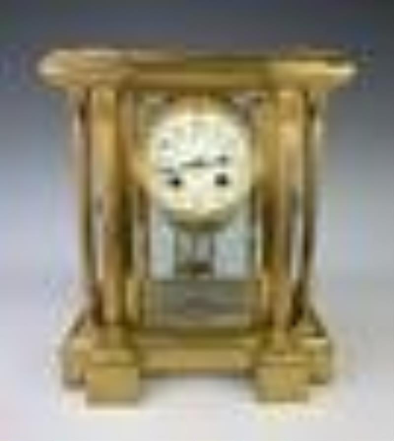 Tiffany & Co. France Gilt Brass Clock w/ Scarabs