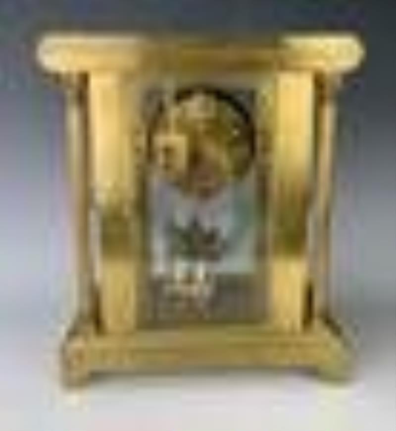 Tiffany & Co. France Gilt Brass Clock w/ Scarabs