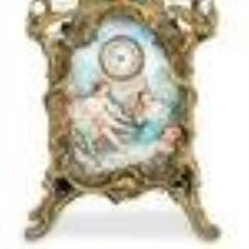 Viennese Bronze Enameled Erotic Automation Clock