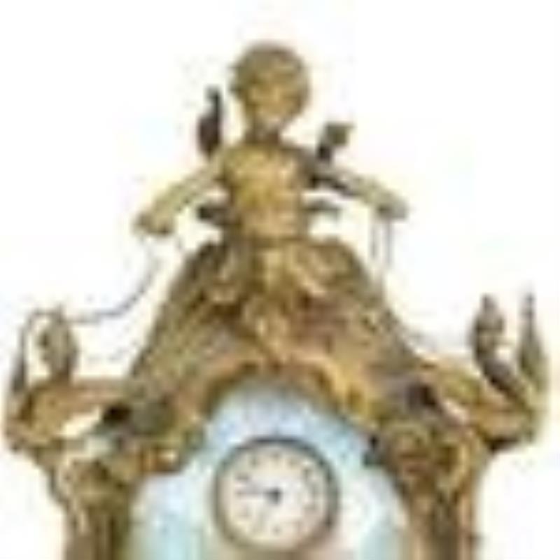 Viennese Bronze Enameled Erotic Automation Clock