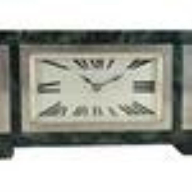 French Art Deco Calendar Barometer Clock