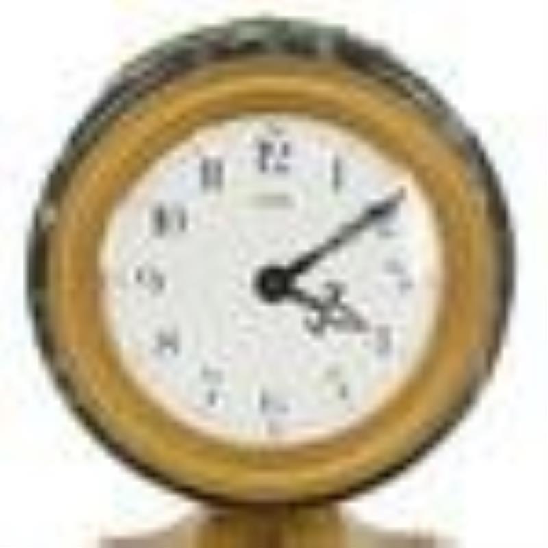 Cartier Gilt Bronze & Green Marble Mantle Clock