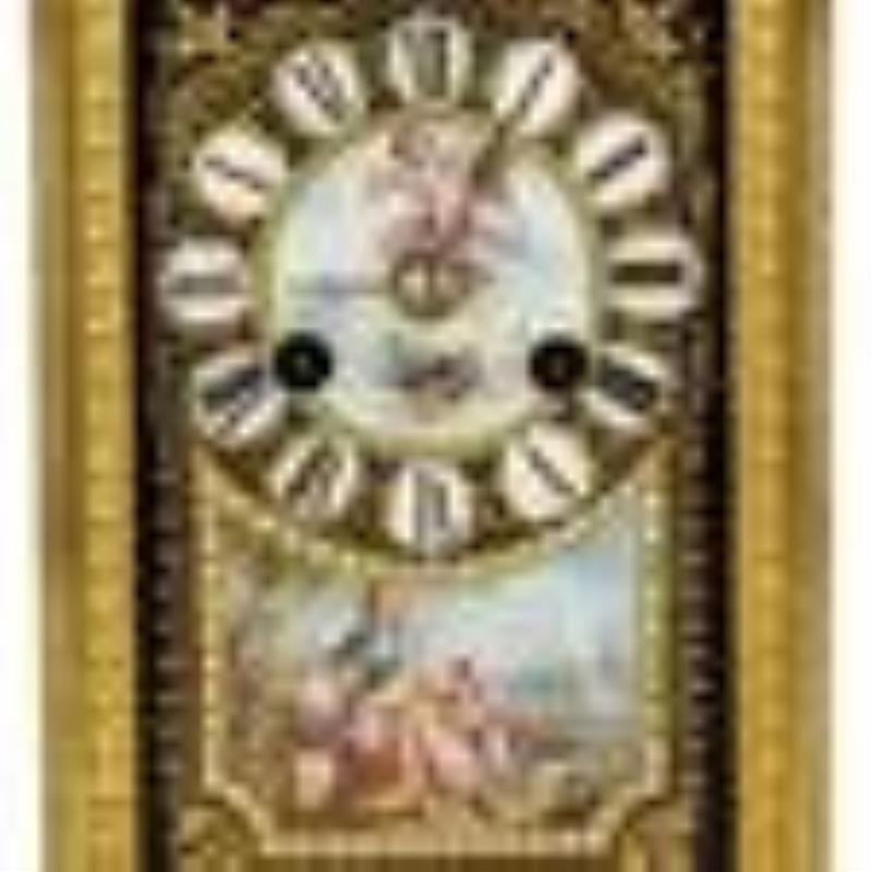 19th Cent. French Sevres Porcelain & Gilt Bronze Ornate Mantle Clock