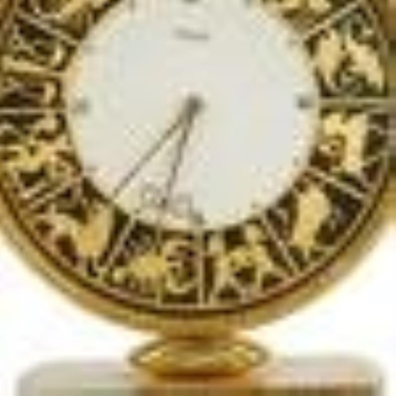 IMHOF Zodiac Gilt Brass Desk Clock