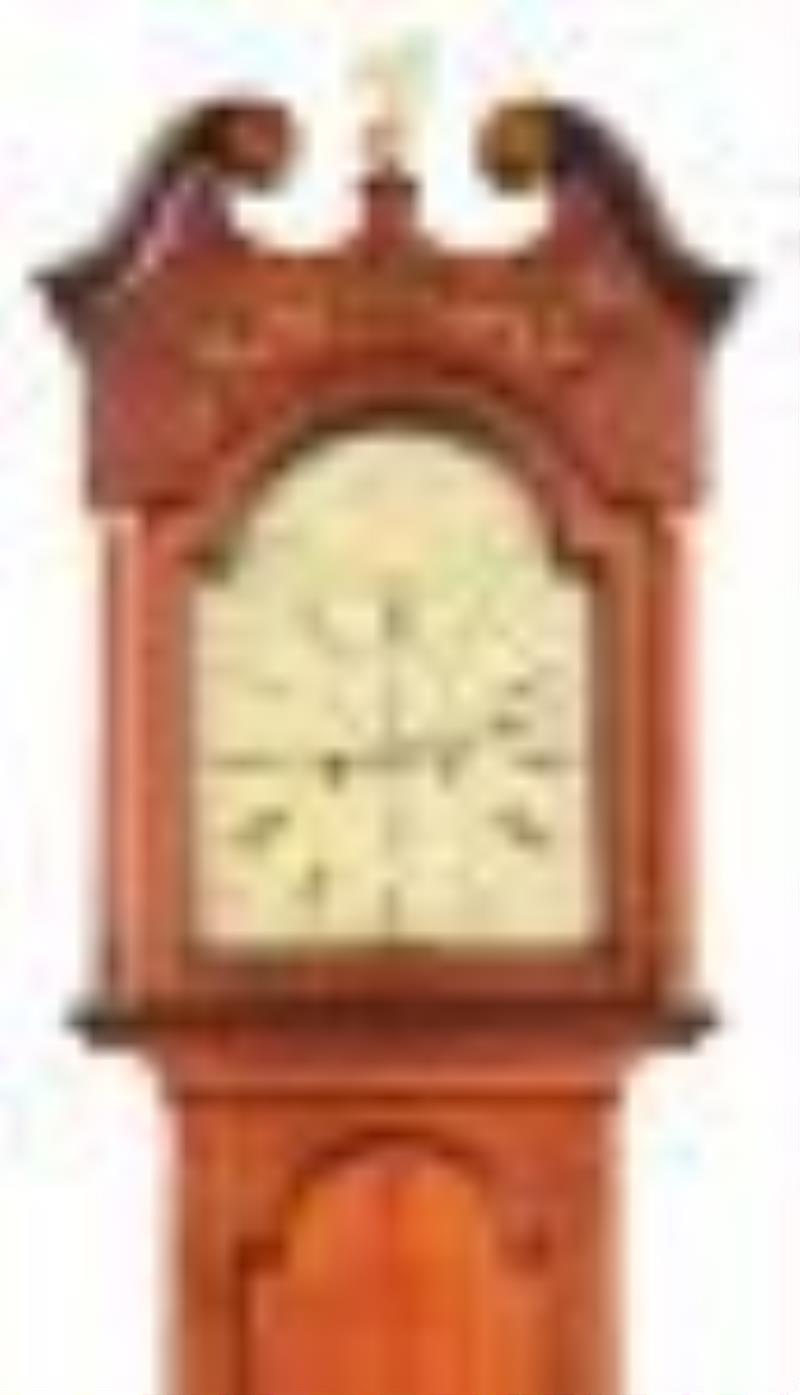 Late George III Satinwood Tall Case Clock