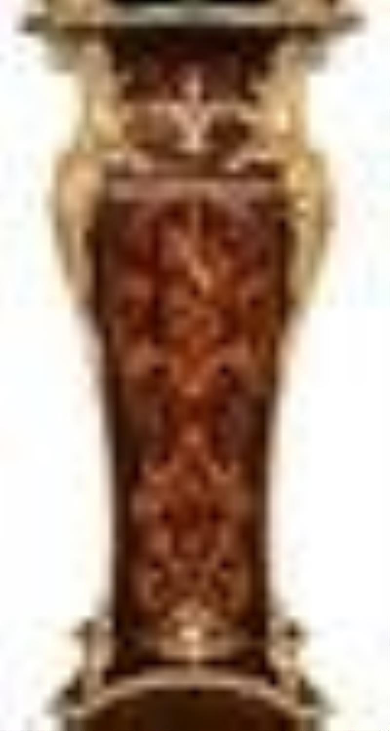 Ormolu-Mounted and Inlaid Clock-on-Stand