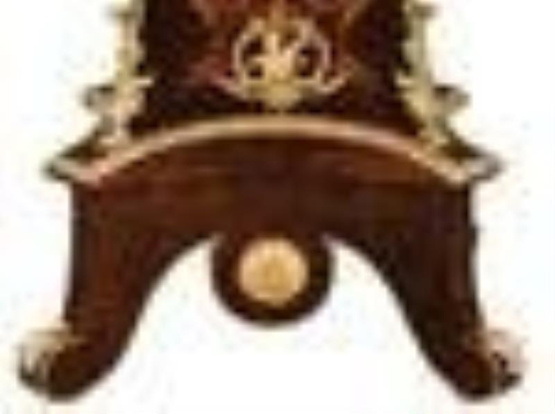 Ormolu-Mounted and Inlaid Clock-on-Stand