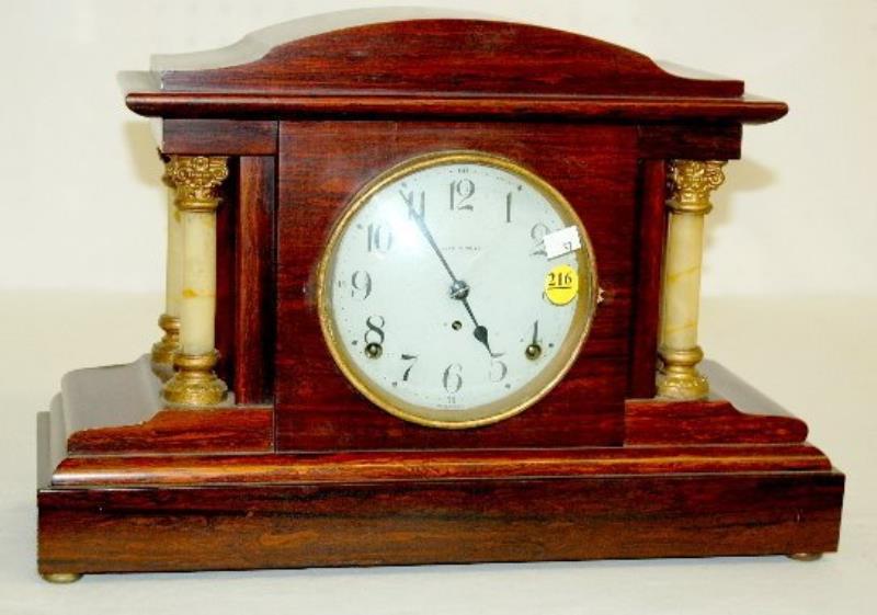 Seth Thomas Adamantine Mantel Clock, Red Case