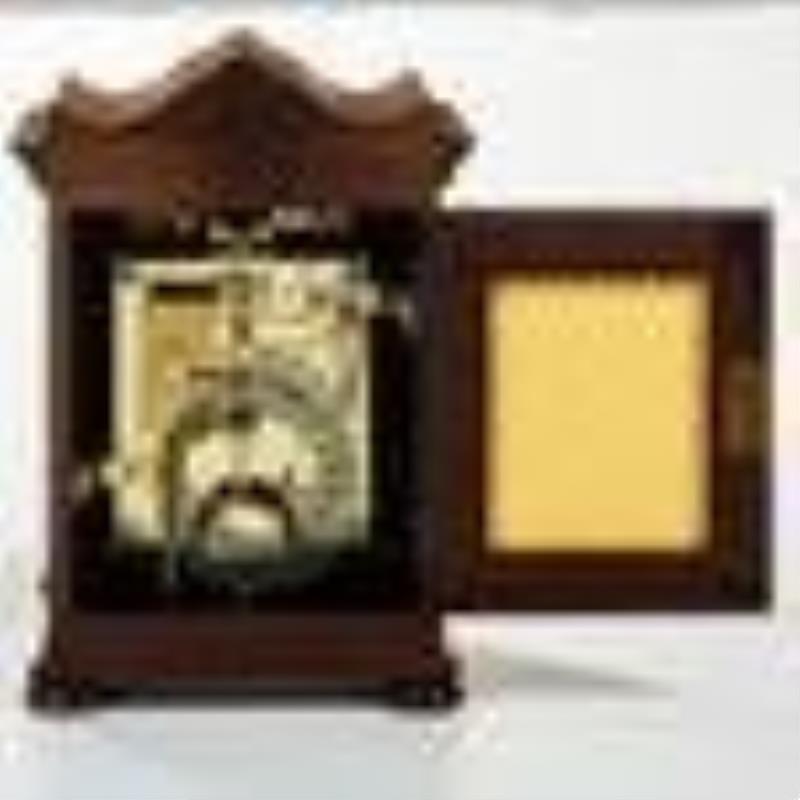 Carved Mahogany Chain Fusee Bracket Clock