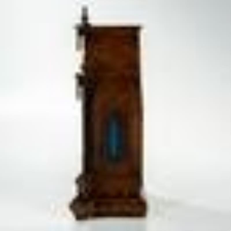 Large Gothic-style Burr Walnut Quarter-chiming Table Clock