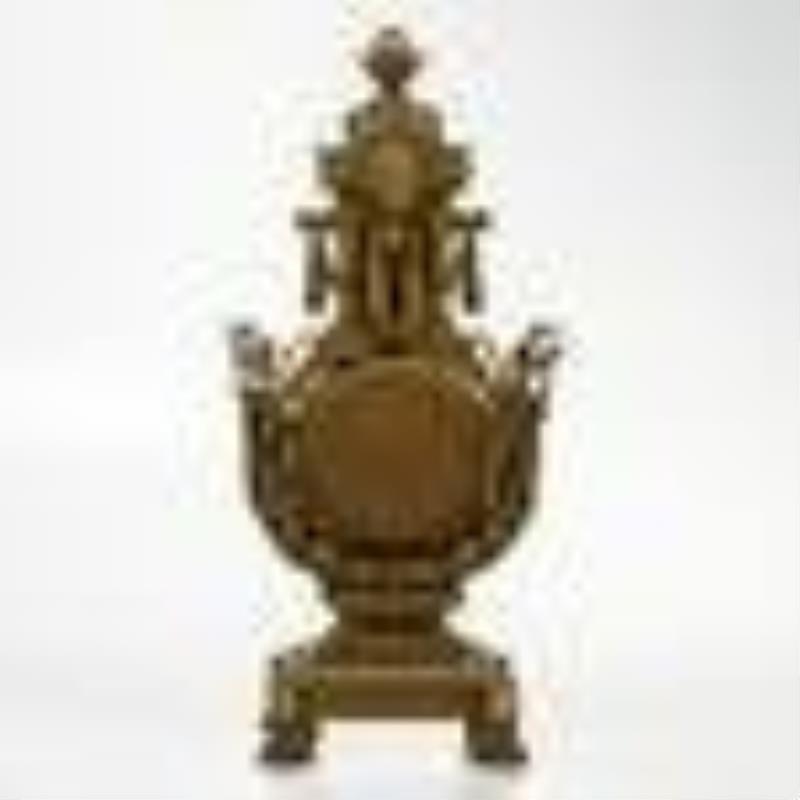 Monumental French Gilt-brass Mantel Clock