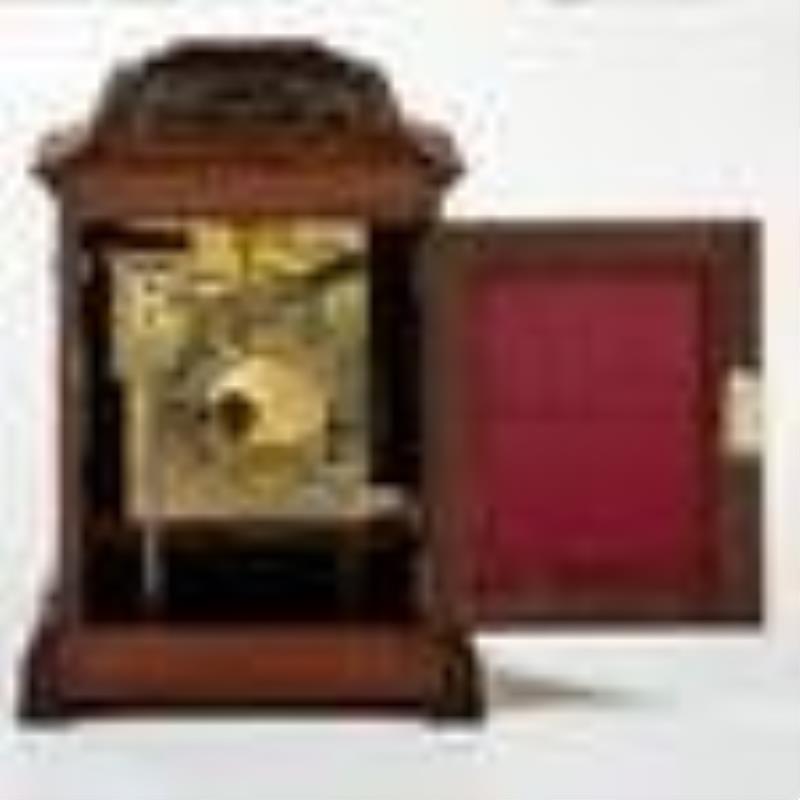 Carved Mahogany Chain-fusee Bracket Clock