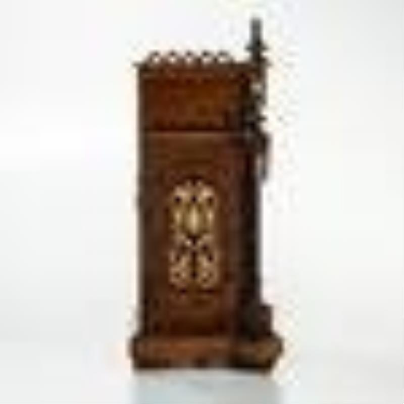Gothic-style Burr Walnut Table Clock
