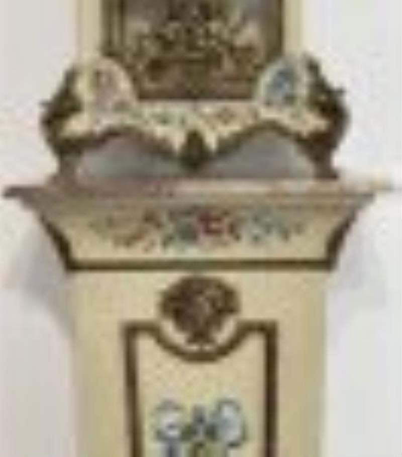 Italian Tiffany Style Clock and Pedestal