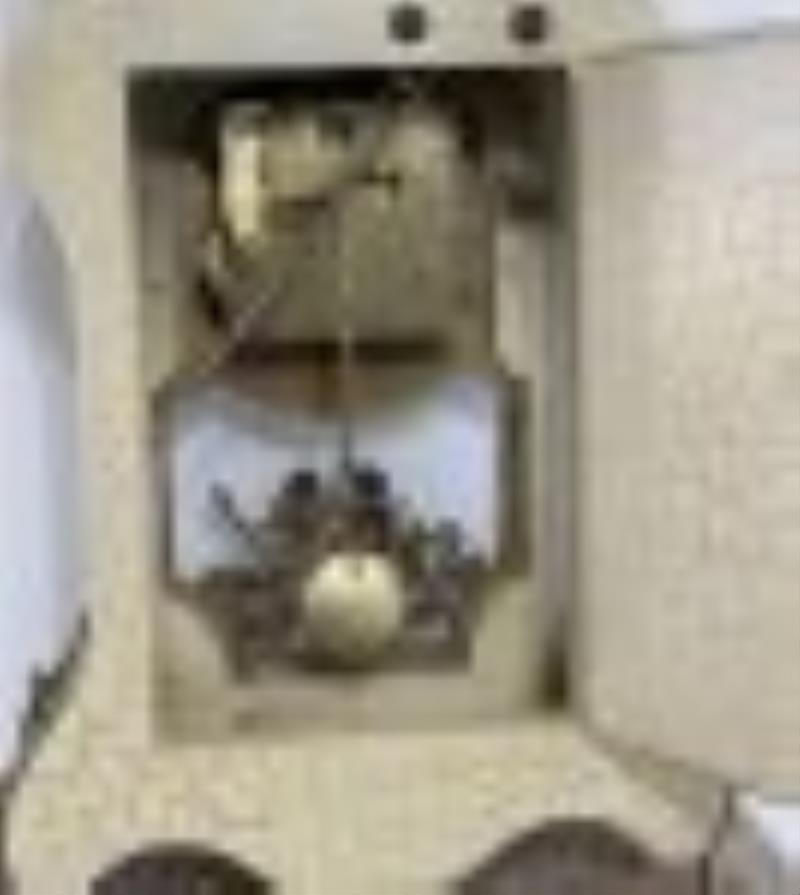 Italian Tiffany Style Clock and Pedestal