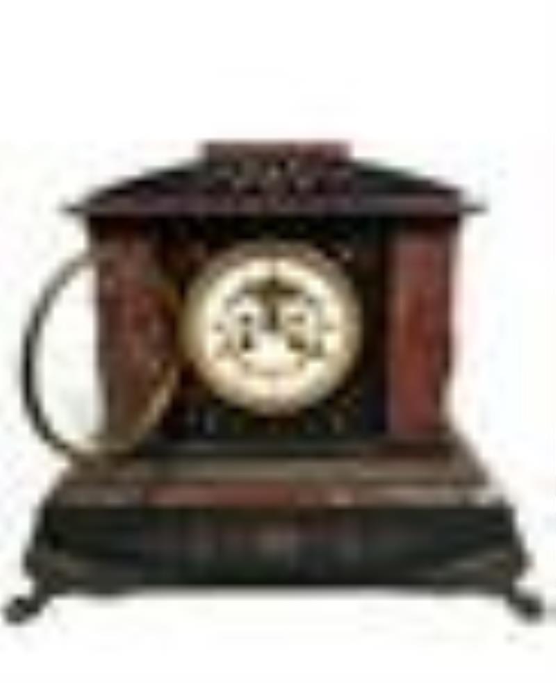 Victorian Inlaid Marble Mantel Clock