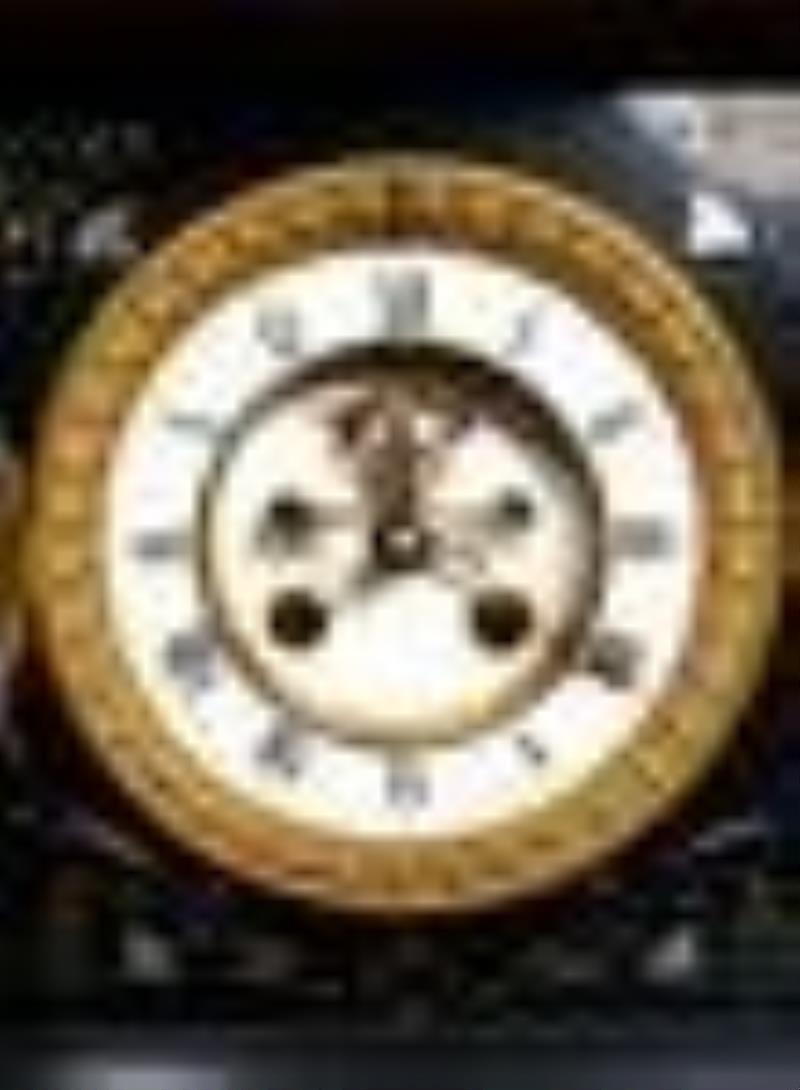 Victorian Inlaid Marble Mantel Clock