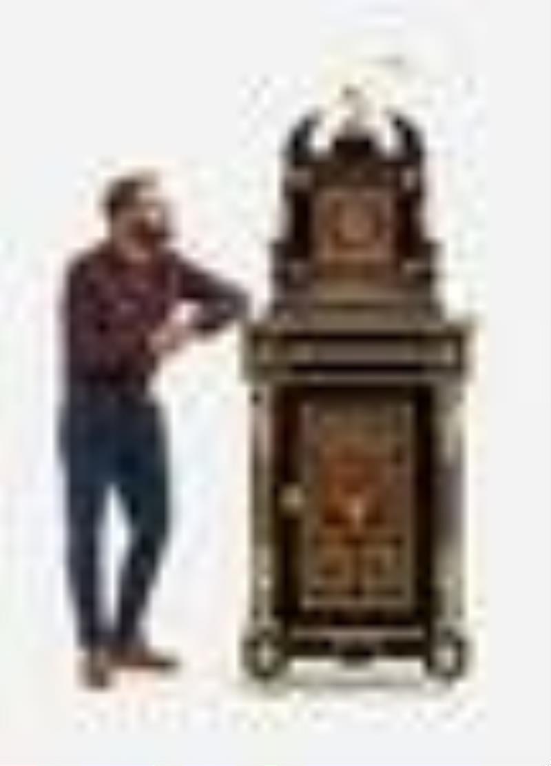 Le Ore (Italy) Art Inlay Clock, after 17th c. Design
