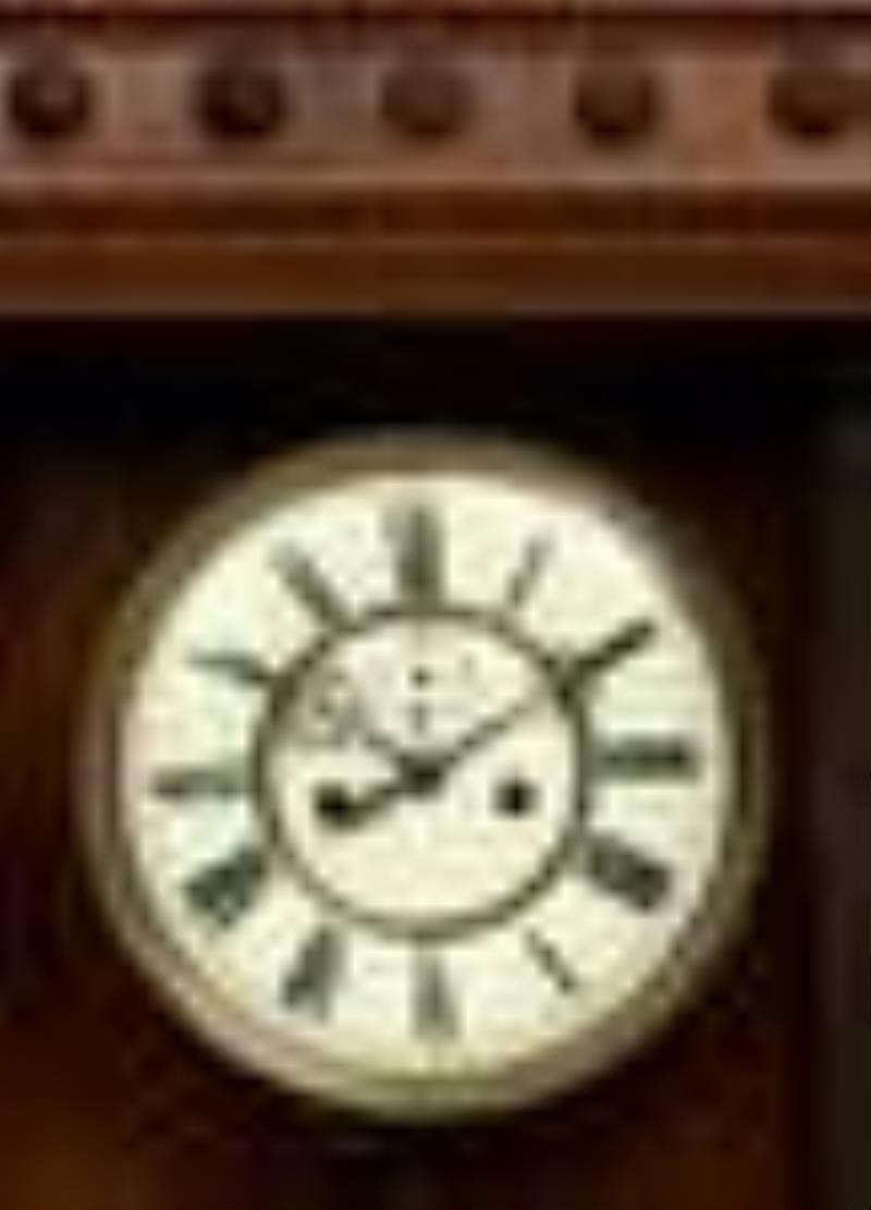 Walnut Wall Clock, ca. 1900