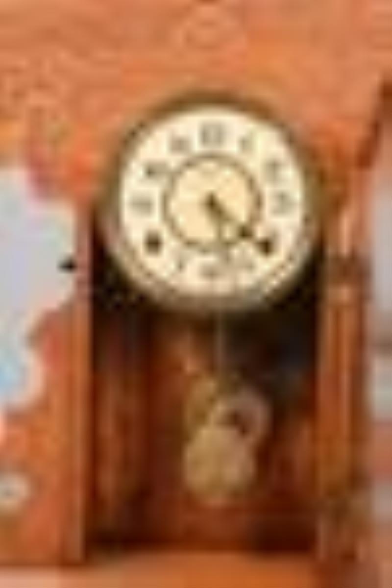 Ingraham Pressed Oak Shelf Clock