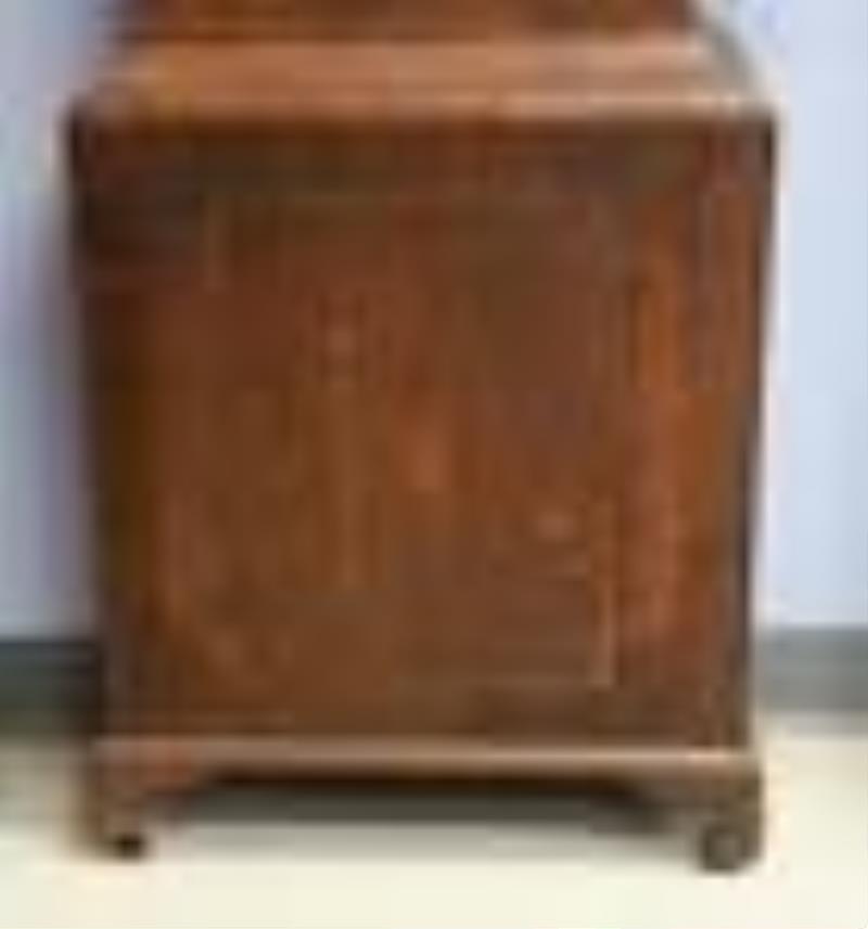 Inlaid oak and mahogany Georgian tall case clock
