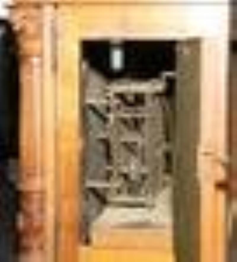 Carved oak German hall clock