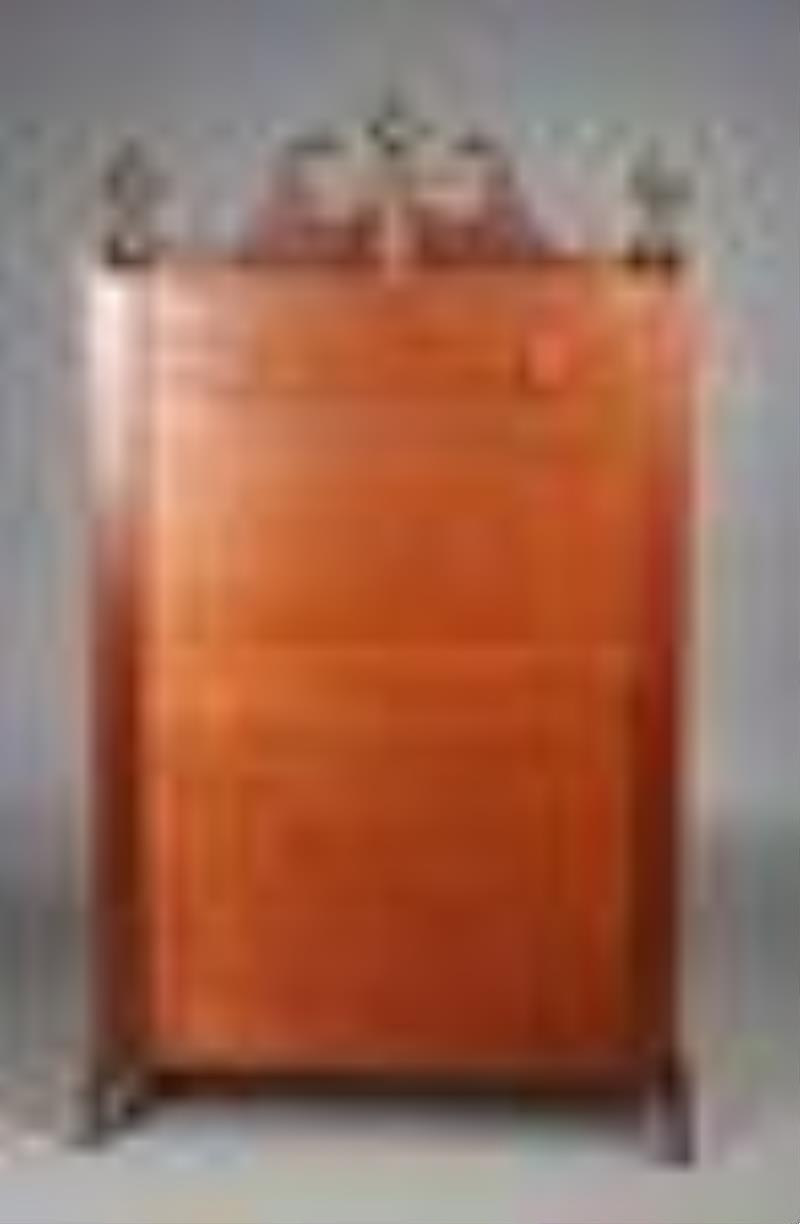 Inlaid mahogany reproduction Eli Terri pillar and scroll clock