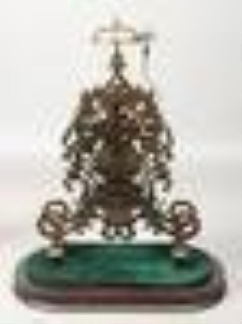 Skeleton Clock with Dome & Pendulum