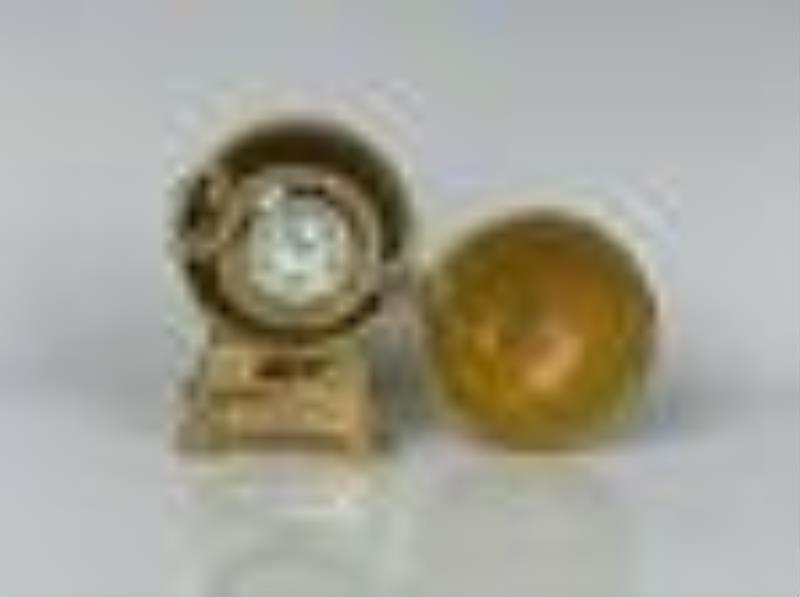Russian Enameled Gilt Silver Clock, Faberge Style