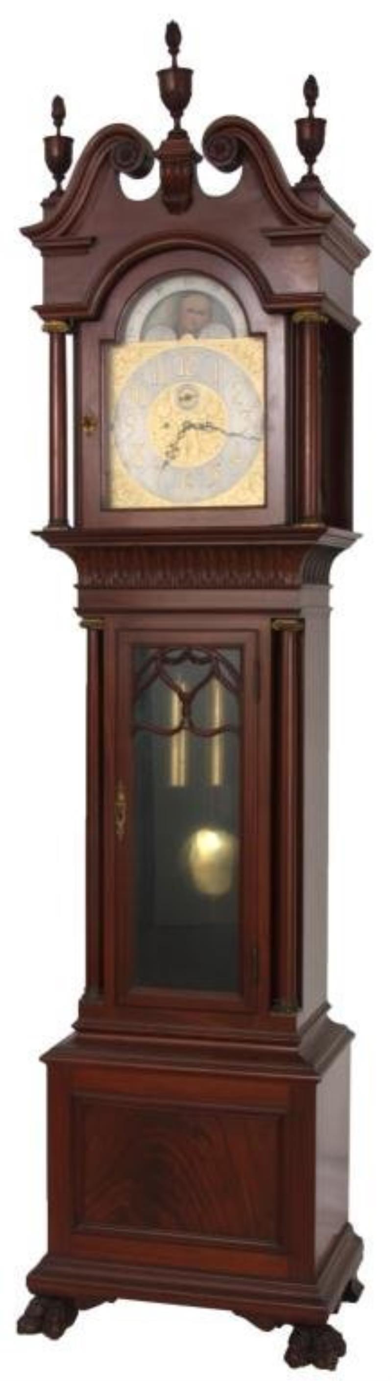 Walter Durfee 2 Weight Mahogany Grandfather Clock