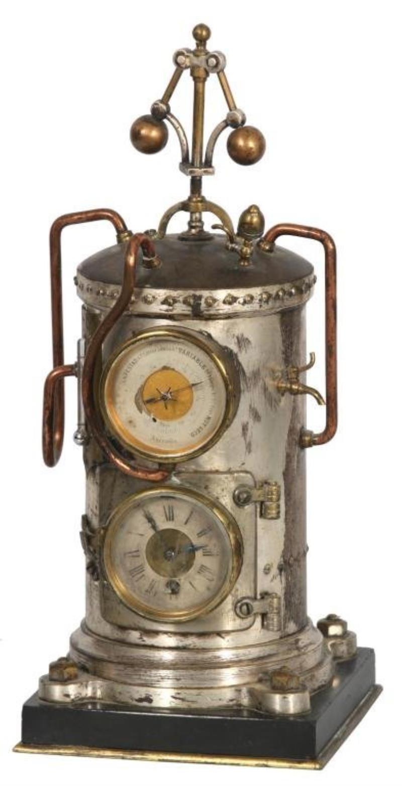 French Industrial Vertical Boiler Clock