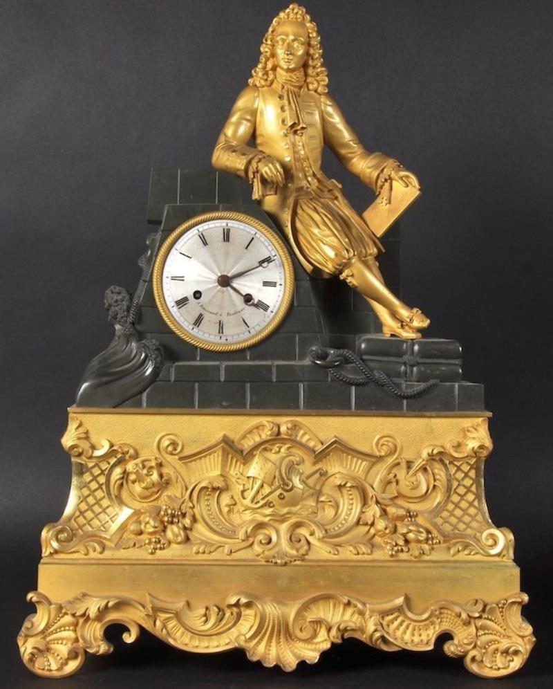 A 19TH CENTURY FRENCH BOULLE AND ORMOLU CLOCK, the