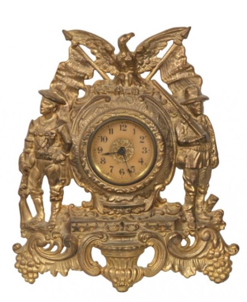 Warner Army & Navy Iron Front Mantle Clock